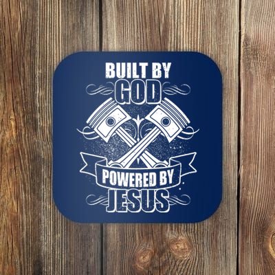 Built By God Powered By Jesus Car Engine Pistons Coaster