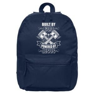 Built By God Powered By Jesus Car Engine Pistons 16 in Basic Backpack