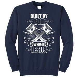 Built By God Powered By Jesus Car Engine Pistons Tall Sweatshirt