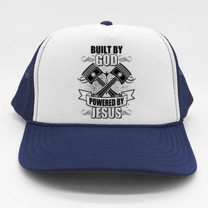 Built By God Powered By Jesus Car Engine Pistons Trucker Hat