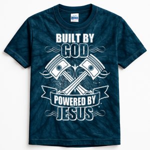 Built By God Powered By Jesus Car Engine Pistons Kids Tie-Dye T-Shirt