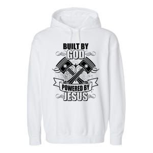 Built By God Powered By Jesus Car Engine Pistons Garment-Dyed Fleece Hoodie