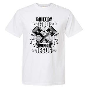 Built By God Powered By Jesus Car Engine Pistons Garment-Dyed Heavyweight T-Shirt