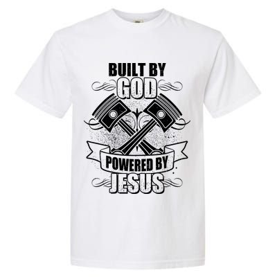 Built By God Powered By Jesus Car Engine Pistons Garment-Dyed Heavyweight T-Shirt