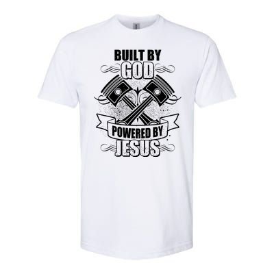 Built By God Powered By Jesus Car Engine Pistons Softstyle® CVC T-Shirt