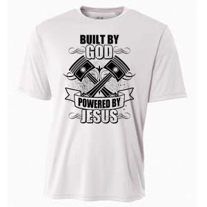 Built By God Powered By Jesus Car Engine Pistons Cooling Performance Crew T-Shirt