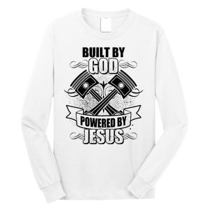 Built By God Powered By Jesus Car Engine Pistons Long Sleeve Shirt