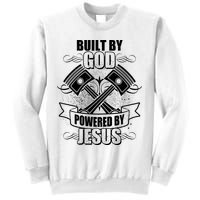 Built By God Powered By Jesus Car Engine Pistons Sweatshirt