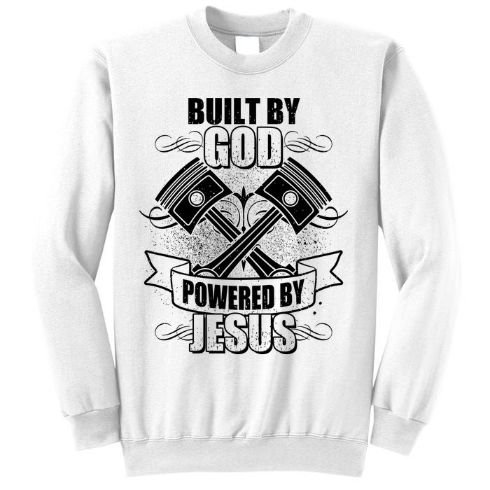 Built By God Powered By Jesus Car Engine Pistons Sweatshirt