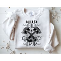 Built By God Powered By Jesus Car Engine Pistons Sweatshirt