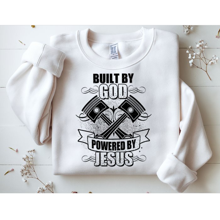 Built By God Powered By Jesus Car Engine Pistons Sweatshirt