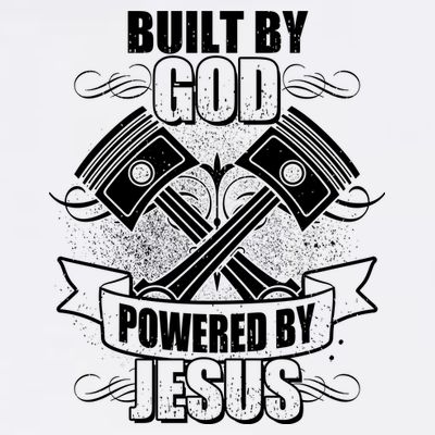 Built By God Powered By Jesus Car Engine Pistons T-Shirt