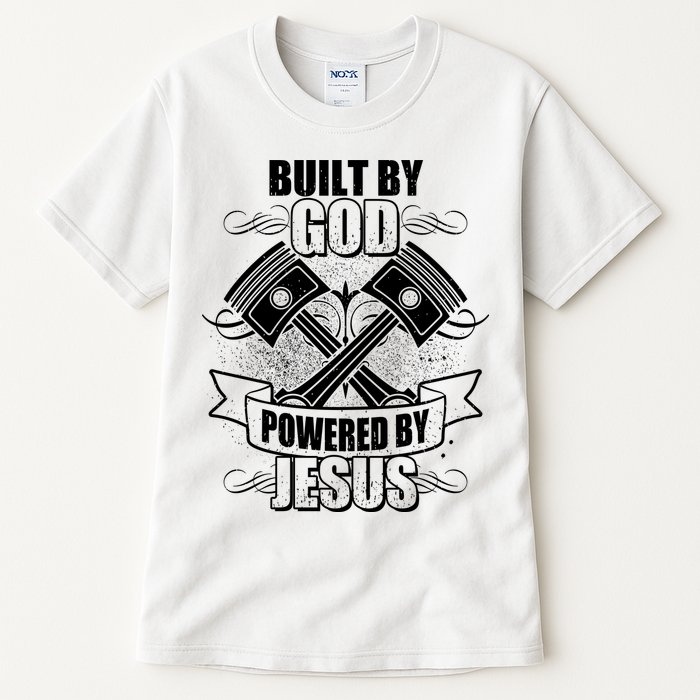 Built By God Powered By Jesus Car Engine Pistons Tall T-Shirt