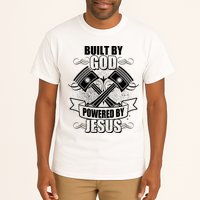 Built By God Powered By Jesus Car Engine Pistons Tall T-Shirt