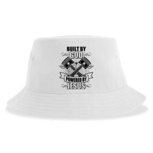 Built By God Powered By Jesus Car Engine Pistons Sustainable Bucket Hat