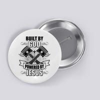 Built By God Powered By Jesus Car Engine Pistons Button