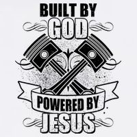 Built By God Powered By Jesus Car Engine Pistons Button