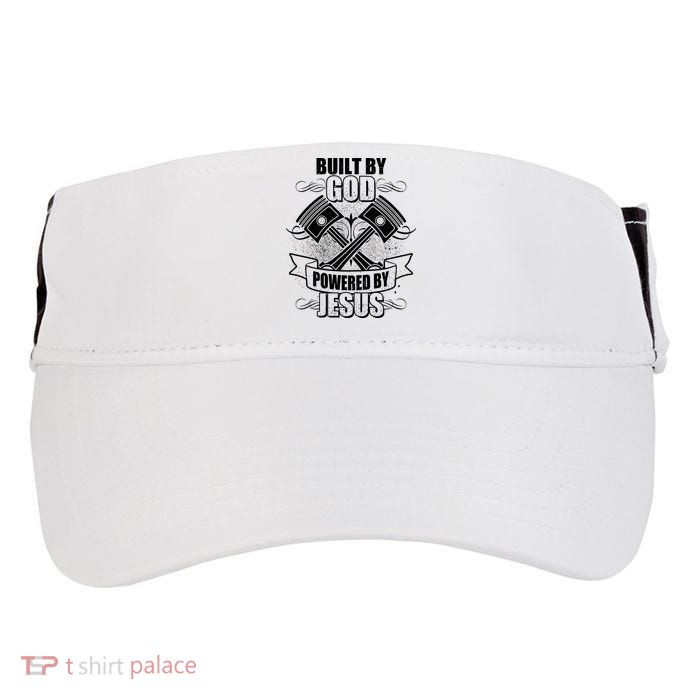 Built By God Powered By Jesus Car Engine Pistons Adult Drive Performance Visor