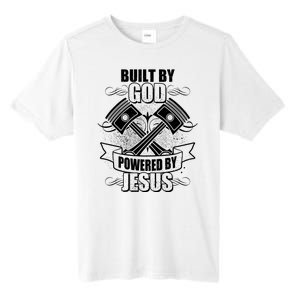 Built By God Powered By Jesus Car Engine Pistons Tall Fusion ChromaSoft Performance T-Shirt