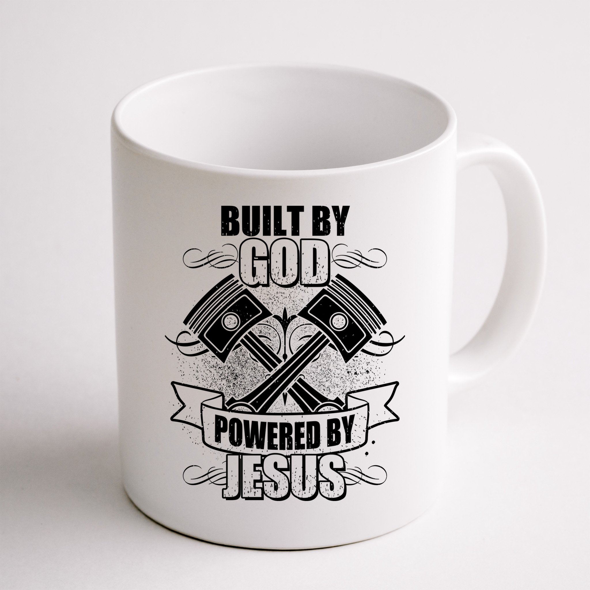 Built By God Powered By Jesus Car Engine Pistons Mug