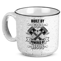 Built By God Powered By Jesus Car Engine Pistons 15oz Campfire Ceramic Mug
