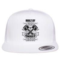 Built By God Powered By Jesus Car Engine Pistons Flatbill Hat