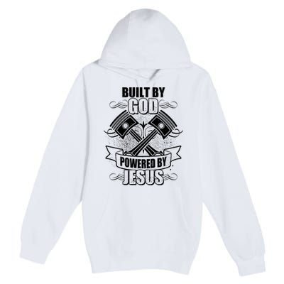 Built By God Powered By Jesus Car Engine Pistons Premium Pullover Hoodie