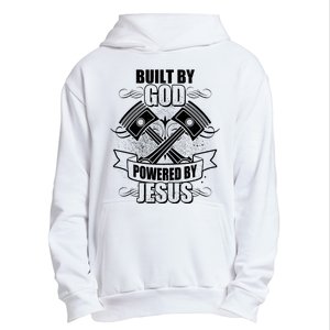 Built By God Powered By Jesus Car Engine Pistons Urban Pullover Hoodie