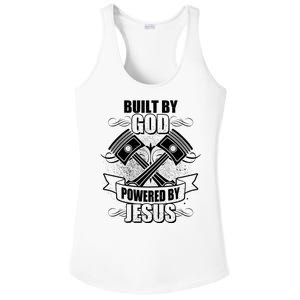 Built By God Powered By Jesus Car Engine Pistons Ladies PosiCharge Competitor Racerback Tank