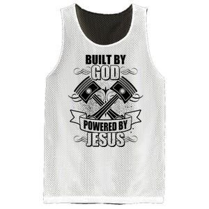 Built By God Powered By Jesus Car Engine Pistons Mesh Reversible Basketball Jersey Tank