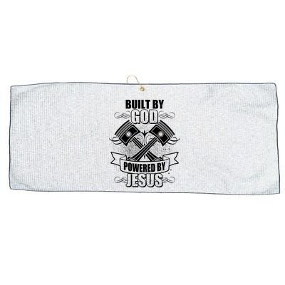 Built By God Powered By Jesus Car Engine Pistons Large Microfiber Waffle Golf Towel
