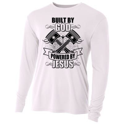 Built By God Powered By Jesus Car Engine Pistons Cooling Performance Long Sleeve Crew