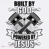 Built By God Powered By Jesus Car Engine Pistons Poster