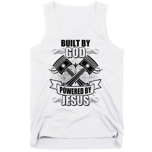 Built By God Powered By Jesus Car Engine Pistons Tank Top