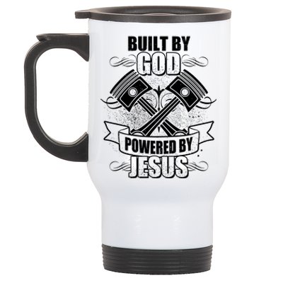 Built By God Powered By Jesus Car Engine Pistons Stainless Steel Travel Mug