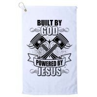 Built By God Powered By Jesus Car Engine Pistons Golf Towel