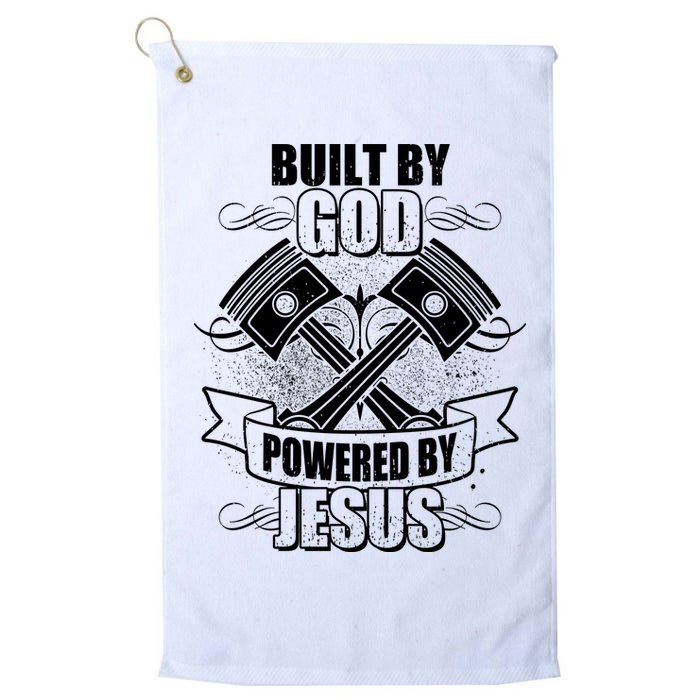 Built By God Powered By Jesus Car Engine Pistons Golf Towel