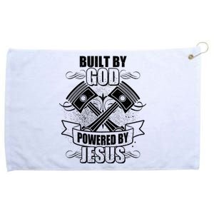 Built By God Powered By Jesus Car Engine Pistons Grommeted Golf Towel