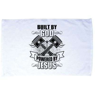Built By God Powered By Jesus Car Engine Pistons Microfiber Hand Towel