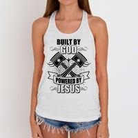 Built By God Powered By Jesus Car Engine Pistons Women's Knotted Racerback Tank