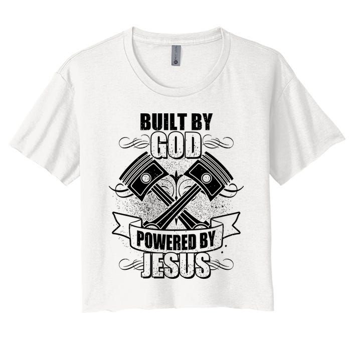 Built By God Powered By Jesus Car Engine Pistons Crop Top