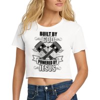 Built By God Powered By Jesus Car Engine Pistons Crop Top
