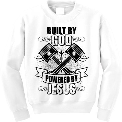Built By God Powered By Jesus Car Engine Pistons Kids Sweatshirt