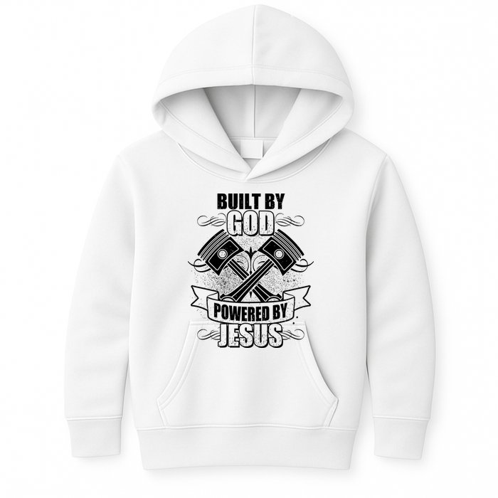 Built By God Powered By Jesus Car Engine Pistons Kids Hoodie