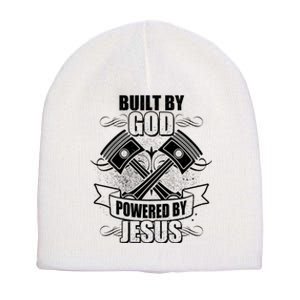 Built By God Powered By Jesus Car Engine Pistons Short Acrylic Beanie