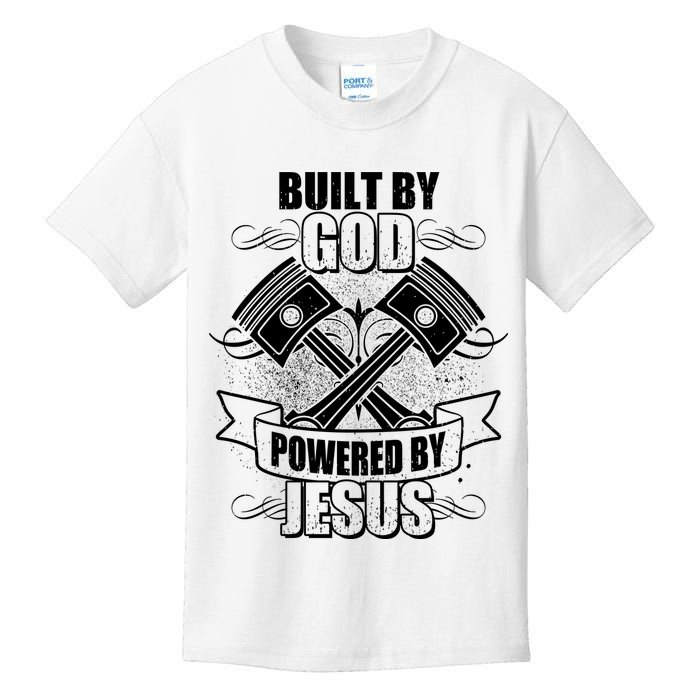 Built By God Powered By Jesus Car Engine Pistons Kids T-Shirt
