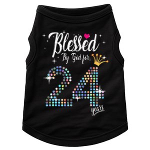 Blessed By God For 24 Years 24th Birthday Anniversary Doggie Tank