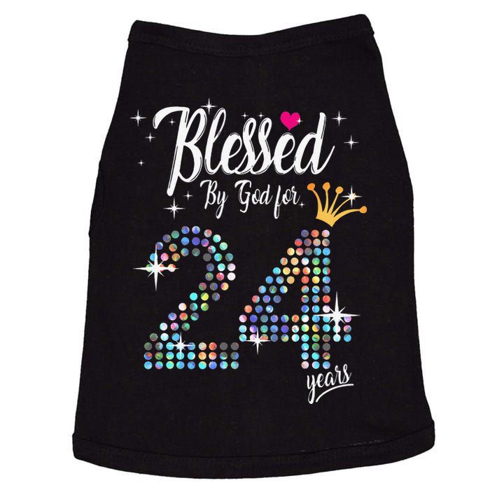 Blessed By God For 24 Years 24th Birthday Anniversary Doggie Tank