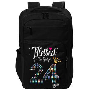 Blessed By God For 24 Years 24th Birthday Anniversary Impact Tech Backpack