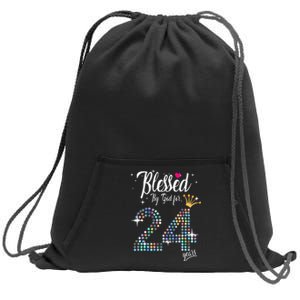 Blessed By God For 24 Years 24th Birthday Anniversary Sweatshirt Cinch Pack Bag